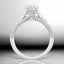 2.80 ctw Oval Lab Grown Diamond Three-Row Engagement Ring in 14kt White Gold