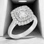 2.54 ctw Round Lab Grown Diamond Double Halo Engagement Ring in 14kt White Gold