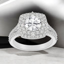 2.56 ctw Double Halo Lab Grown Diamond Engagement Ring in 14kt White Gold