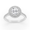2.09 ctw Round Lab Grown Diamond Double Halo Engagement Ring in 14kt White Gold