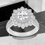 3.00 ctw Round Lab Grown Diamond Flower Halo Engagement Ring in 14kt White Gold