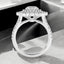 3.00 ctw Round Lab Grown Diamond Flower Halo Engagement Ring in 14kt White Gold