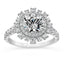 2.45 ctw Round Lab Grown Diamond Double Halo Engagement Ring in 14kt White Gold