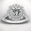 2.45 ctw Round Lab Grown Diamond Double Halo Engagement Ring in 14kt White Gold