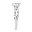 1.98 ctw Oval Lab Grown Diamond Split Shank Engagement Ring in 14kt White Gold