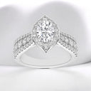 2.31 ctw Oval Lab Grown Diamond Halo Ring in 14kt White Gold
