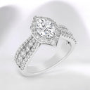 2.31 ctw Oval Lab Grown Diamond Halo Ring in 14kt White Gold