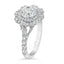 2.32 ctw Round Lab Grown Diamond Scalloped Halo Engagement Ring in 14kt White Gold