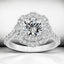 2.32 ctw Round Lab Grown Diamond Scalloped Halo Engagement Ring in 14kt White Gold