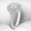 2.32 ctw Round Lab Grown Diamond Scalloped Halo Engagement Ring in 14kt White Gold