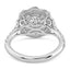 2.32 ctw Round Lab Grown Diamond Scalloped Halo Engagement Ring in 14kt White Gold