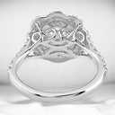 2.32 ctw Round Lab Grown Diamond Scalloped Halo Engagement Ring in 14kt White Gold
