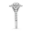 2.32 ctw Round Lab Grown Diamond Scalloped Halo Engagement Ring in 14kt White Gold