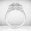 2.32 ctw Round Lab Grown Diamond Scalloped Halo Engagement Ring in 14kt White Gold