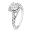 2.32 ctw Round Lab Grown Diamond Halo Engagement Ring in 14kt White Gold