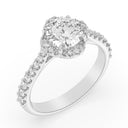 2.01 ctw Round Lab Grown Diamond Cathedral Halo Engagement Ring in 14kt White Gold