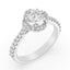 2.01 ctw Round Lab Grown Diamond Cathedral Halo Engagement Ring in 14kt White Gold