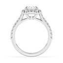 2.01 ctw Round Lab Grown Diamond Cathedral Halo Engagement Ring in 14kt White Gold