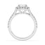 2.01 ctw Round Lab Grown Diamond Cathedral Halo Engagement Ring in 14kt White Gold