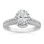 1.94 ctw Oval Lab Grown Diamond Double Row Halo Engagement Ring in 14kt White Gold