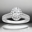 1.94 ctw Oval Lab Grown Diamond Double Row Halo Engagement Ring in 14kt White Gold