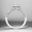 1.94 ctw Oval Lab Grown Diamond Double Row Halo Engagement Ring in 14kt White Gold