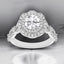 2.60 ctw Round Lab Grown Diamond Double Halo Engagement Ring in 14kt White Gold