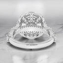 2.60 ctw Round Lab Grown Diamond Double Halo Engagement Ring in 14kt White Gold