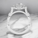 2.60 ctw Round Lab Grown Diamond Double Halo Engagement Ring in 14kt White Gold