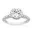 2.76 ctw Round Lab Grown Diamond Pavé Halo Engagement Ring in 14kt White Gold