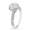 2.76 ctw Round Lab Grown Diamond Pavé Halo Engagement Ring in 14kt White Gold