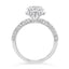 2.76 ctw Round Lab Grown Diamond Pavé Halo Engagement Ring in 14kt White Gold