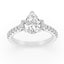 3.02 ctw Pear Shaped Lab Grown Diamond Cathedral Engagement Ring in 14kt White Gold