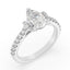 3.02 ctw Pear Shaped Lab Grown Diamond Cathedral Engagement Ring in 14kt White Gold