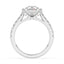 3.02 ctw Pear Shaped Lab Grown Diamond Cathedral Engagement Ring in 14kt White Gold