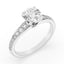 1.83 ctw Round Lab Grown Diamond Bead Prong Set Engagement Ring in 14kt White Gold