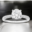 1.71 ctw Round Lab Grown Diamond Prong-Set Engagement Ring in 14kt White Gold