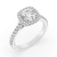 2.05 ctw Round Lab Grown Diamond Cushion Halo Engagement Ring in 14kt White Gold