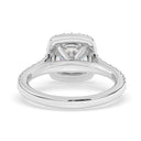 2.05 ctw Round Lab Grown Diamond Cushion Halo Engagement Ring in 14kt White Gold