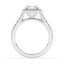 2.05 ctw Round Lab Grown Diamond Cushion Halo Engagement Ring in 14kt White Gold