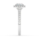2.05 ctw Round Lab Grown Diamond Cushion Halo Engagement Ring in 14kt White Gold