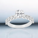 2.51 ctw Round Brilliant Cut Shared Prong Engagement Ring in 14kt White Gold