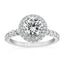 1.95 ctw Round Lab Grown Diamond Double Halo Engagement Ring in 14kt White Gold