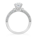 2.01 ctw Round Lab Grown Diamond Three-Side Pavé Engagement Ring in 14kt White Gold