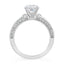 2.01 ctw Round Lab Grown Diamond Three-Side Pavé Engagement Ring in 14kt White Gold