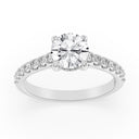 2.02 ctw Round Lab Grown Diamond Cathedral Engagement Ring in 14kt White Gold