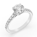 2.02 ctw Round Lab Grown Diamond Cathedral Engagement Ring in 14kt White Gold