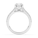 2.02 ctw Round Lab Grown Diamond Cathedral Engagement Ring in 14kt White Gold