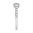 2.02 ctw Round Lab Grown Diamond Cathedral Engagement Ring in 14kt White Gold