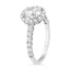 2.37 ctw Round Lab Grown Diamond Shared Prong Halo Engagement Ring in 14kt White Gold